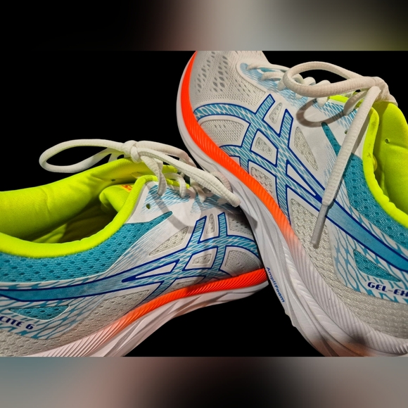 ASICS Gel-Excite 6 White and Blue Sneakers with Orange And Yellow Highlights - Picture 8 of 10